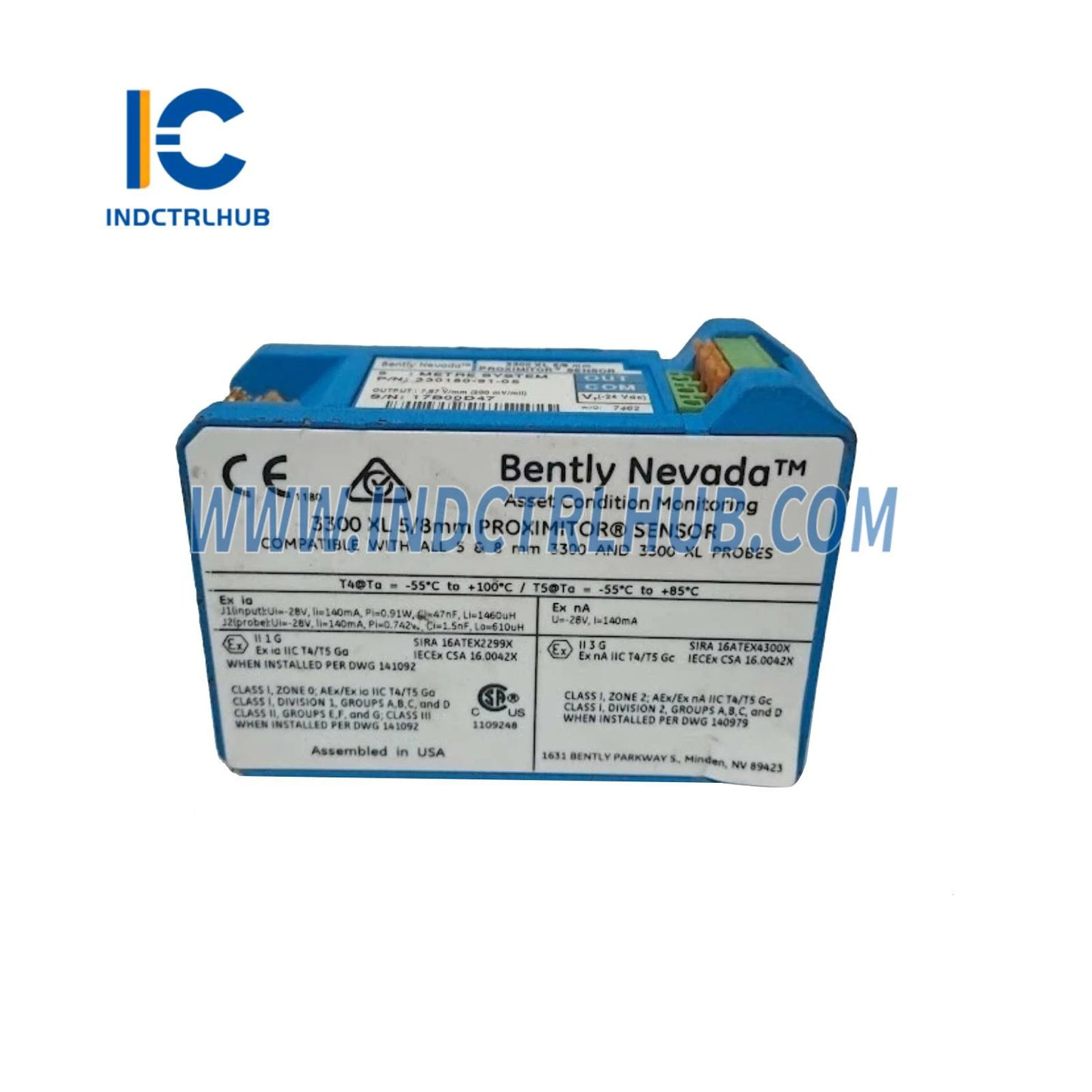 Bently Nevada 3300 XL 330180-91-EN 8 mm Sistem za blizinski senzor