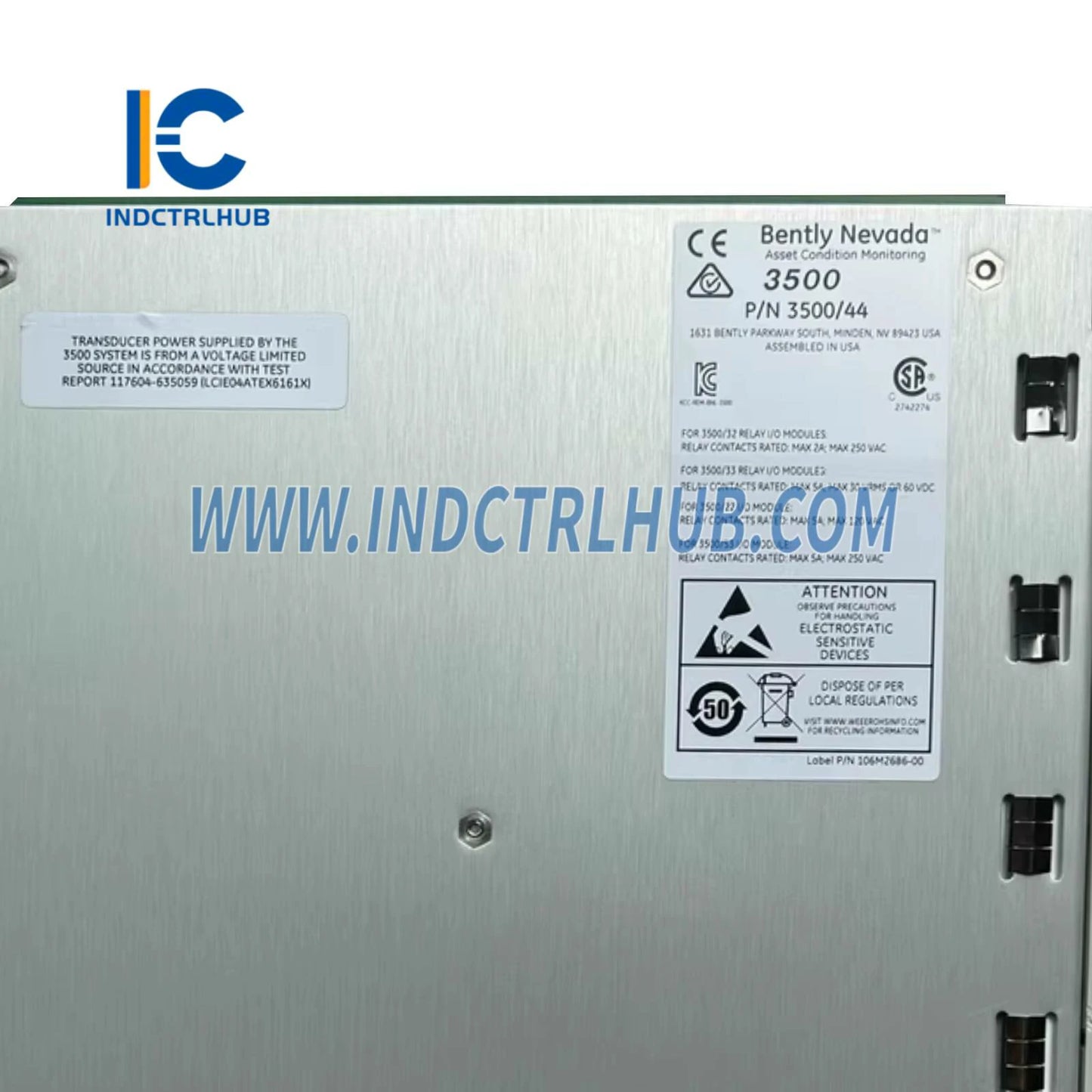 Bently Nevada 3500/44M 176449-03 Moniteur de vibration GT aérodérivé