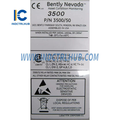 Bently Nevada 3500/50 286566-02 Module Tachymètre