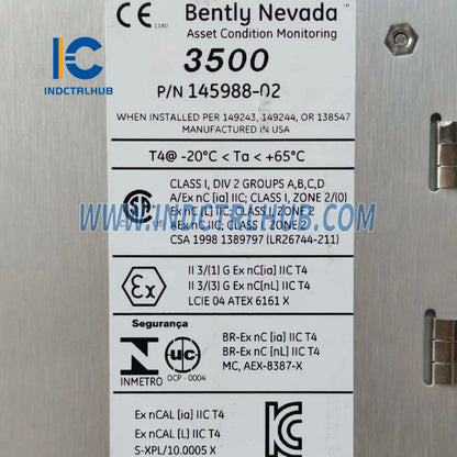 Bently Nevada 3500/65-01-00  145988-02+172103-01 Temperatūras monitors