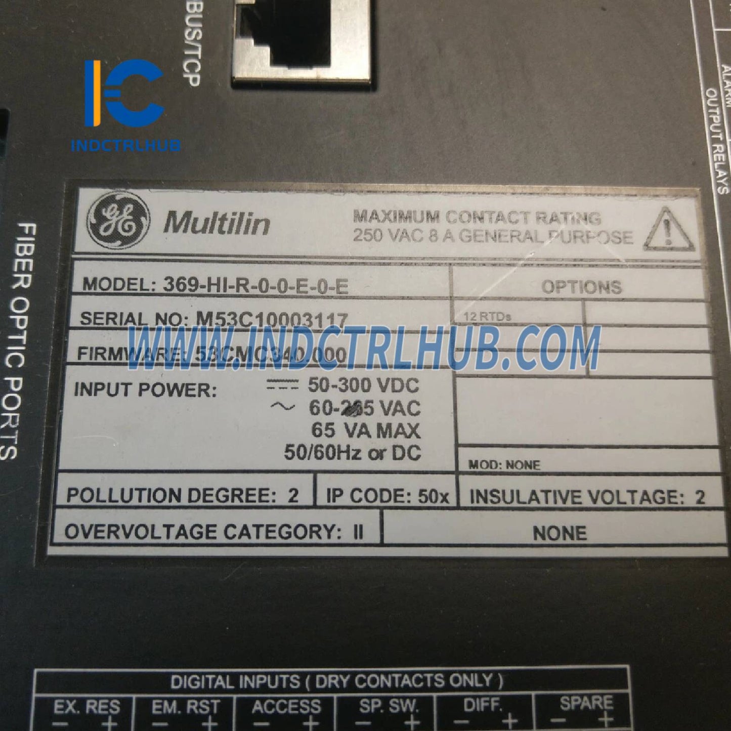 GE 369-HI-R-0-0-E-0-E Relay Perlindungan Motor