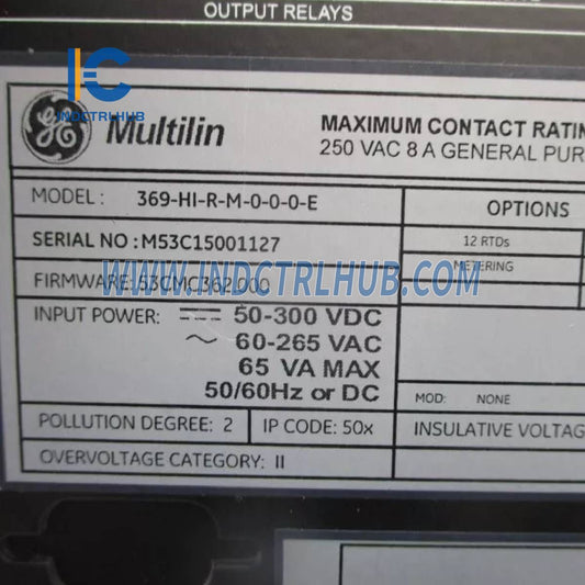 GE 369-HI-R-M-0-0-0-E Motor Management Relay