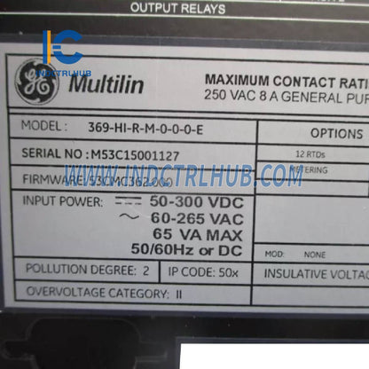 GE 369-HI-R-M-0-0-0 Digital Motor Protection Relay