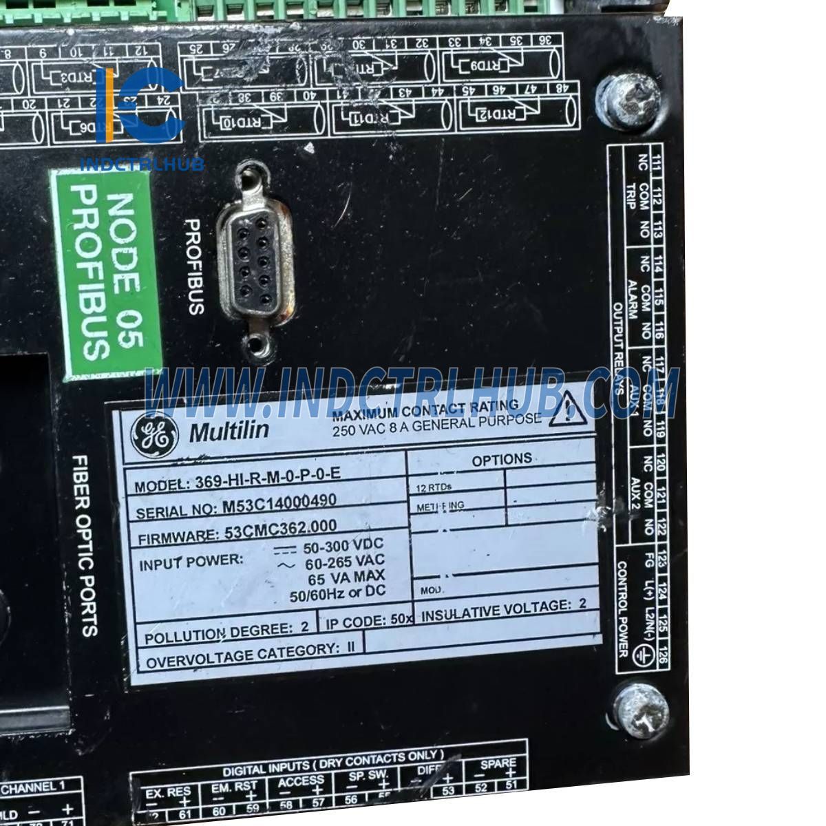 GE 369-HI-R-M-0-P-0-E Motor Management Relay