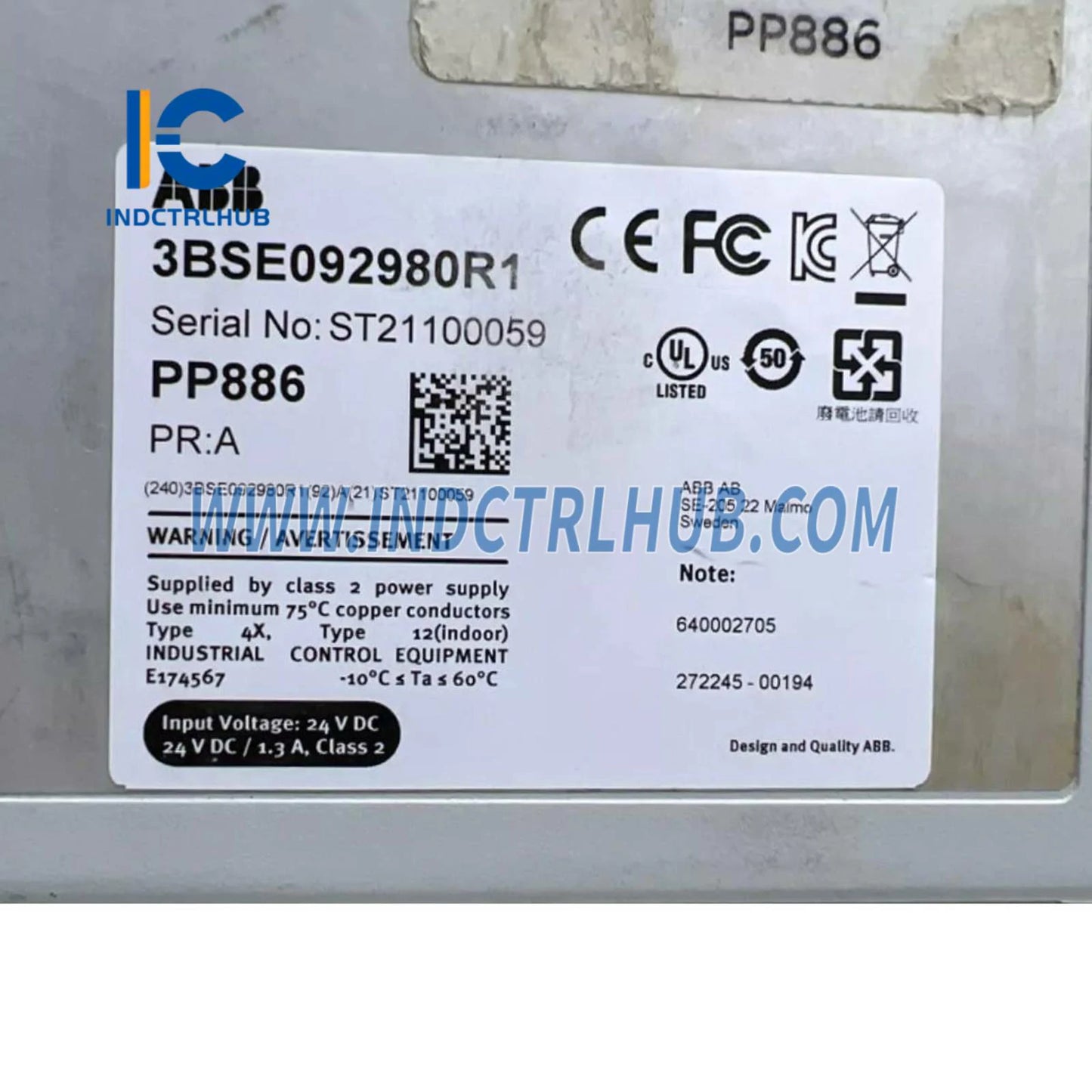 3BSE092980R1 | לוח סטנדרטי ABB PP886