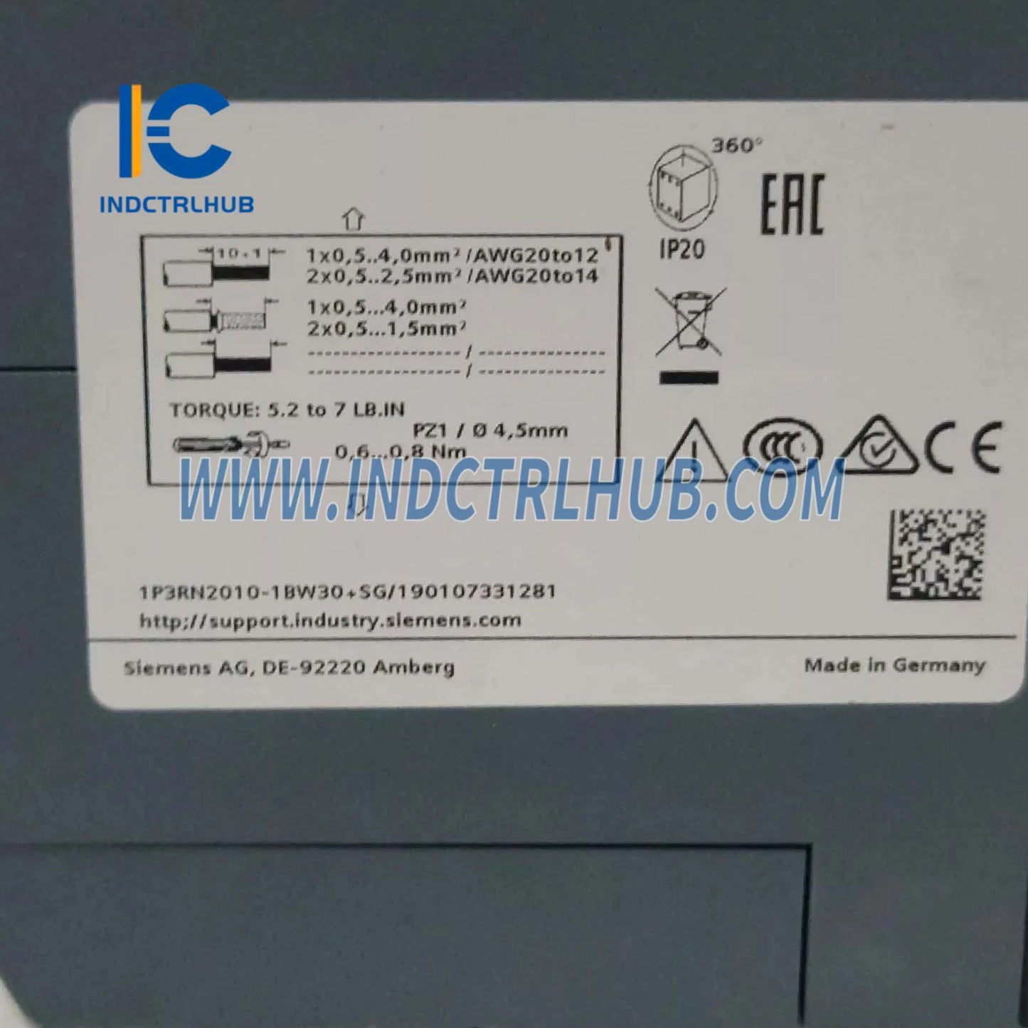 Siemens 3RN2010-1BW30 Thermistor Motor Protection Relay 24-240V