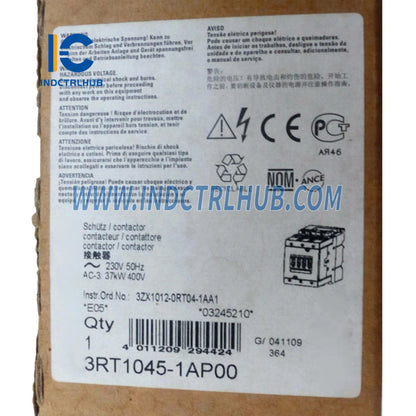 Siemens 3RT1045-1AP00 Power Contactor 80A 37kW AC-3 3-Pole 24V