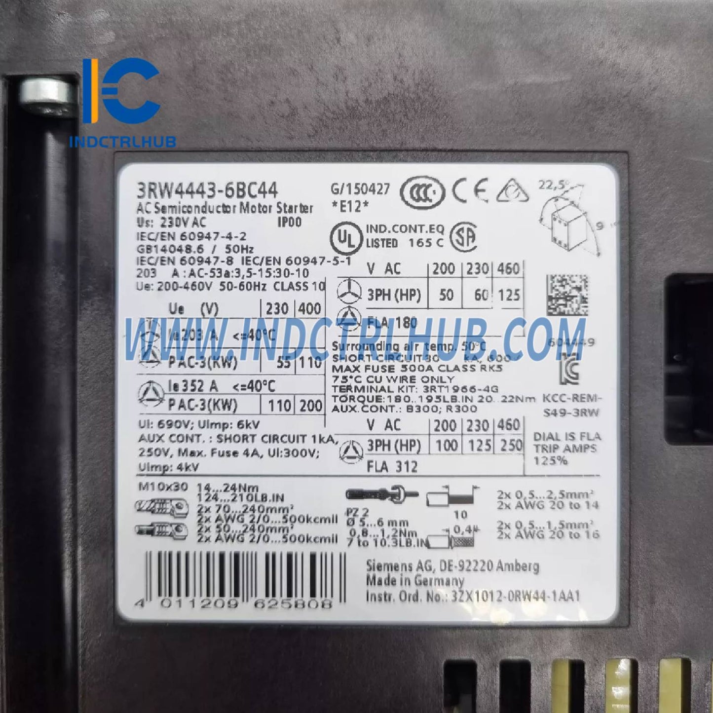 Siemens 3RW4444-6BC44 SIRIUS soft starter