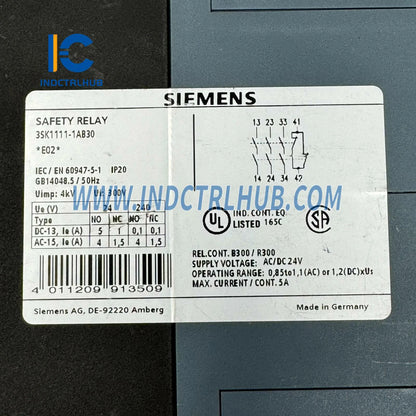 Siemens 3SK1111-1AB30 SIRIUS Safety Relay Basic Unit 24V AC/DC