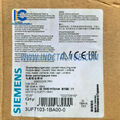 Siemens 3UF7103-1BA00-0 Current Measuring Module 20-200A SIMOCODE pro