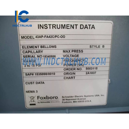 Controlador Indicador Pneumático Foxboro 43AP-FA42CPC