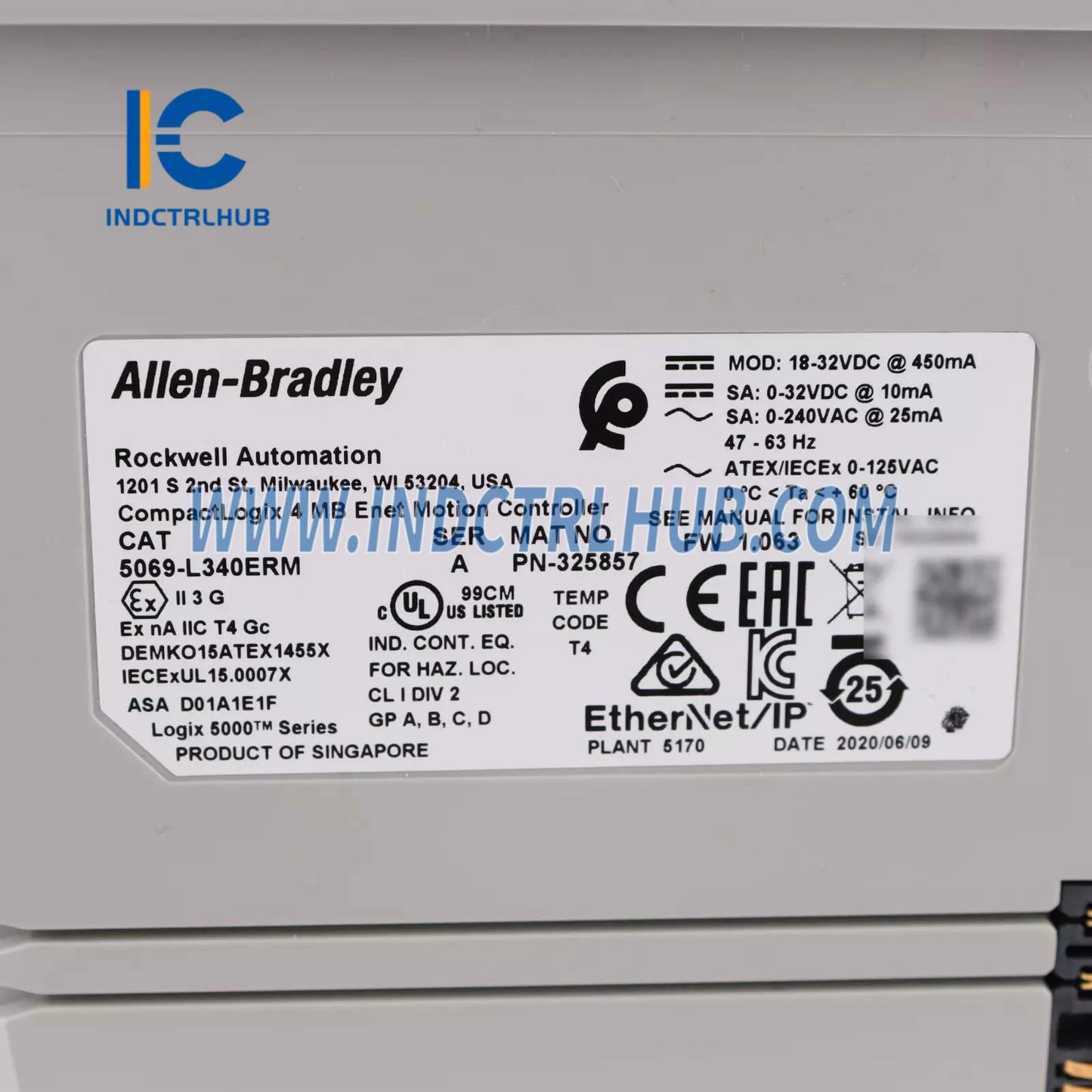 ALLEN BRADLEY 5069-L340ERM CompactLogix 5380