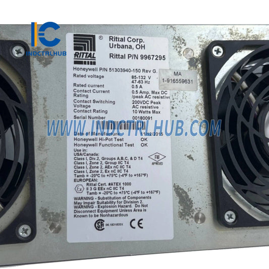 Honeywell 51303940-150 REV G Cabinet Fan Assembly with Alarm