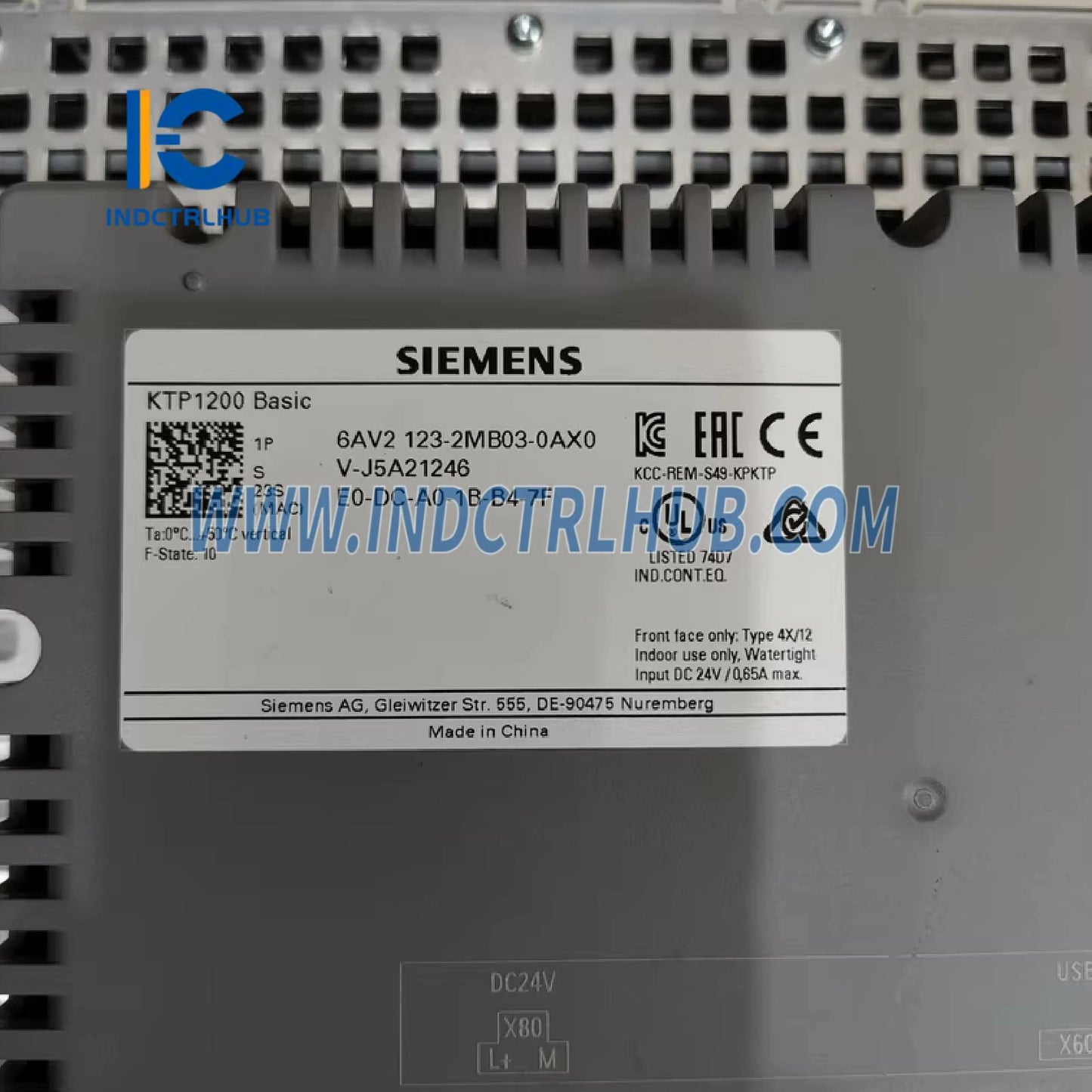 Siemens 6AV2123-2MB03-0AX0 SIMATIC HMI KTP1200 Basic Panel