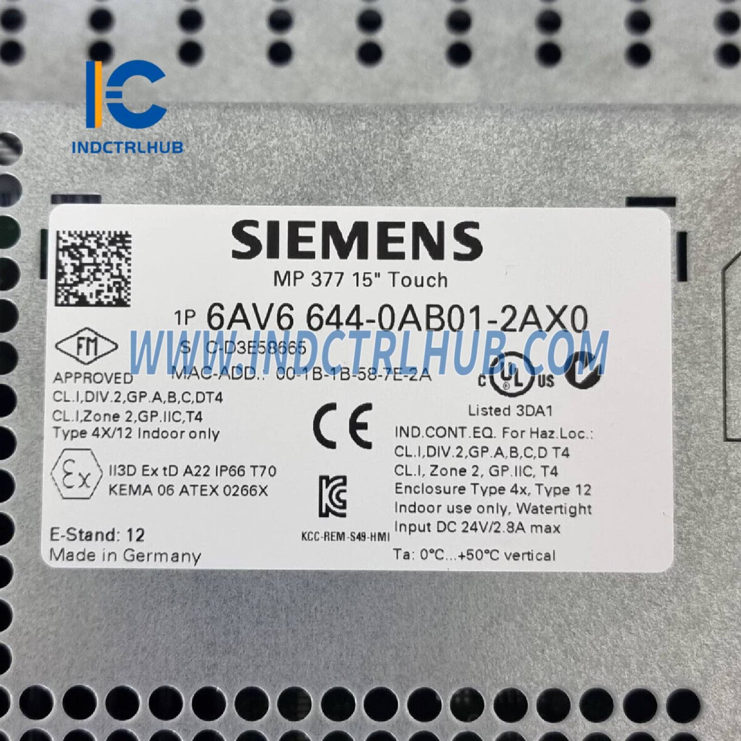 Siemens 6AV6644-0AB01-2AX0 SIMATIC MP 377 15” сенсорная многофункциональная панель