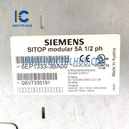 Siemens 6EP1333-3BA00 SITOP PSU200M 5A 24V DC Stabilized Power Supply