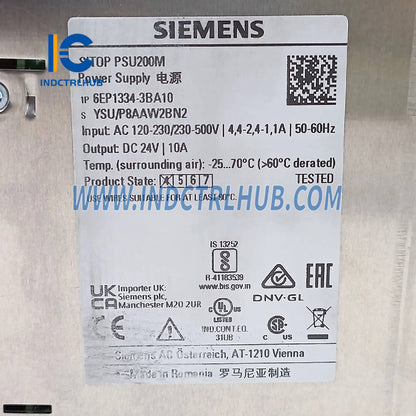 Siemens 6EP1334-3BA10 SITOP PSU200M 10 A stabilized power supply
