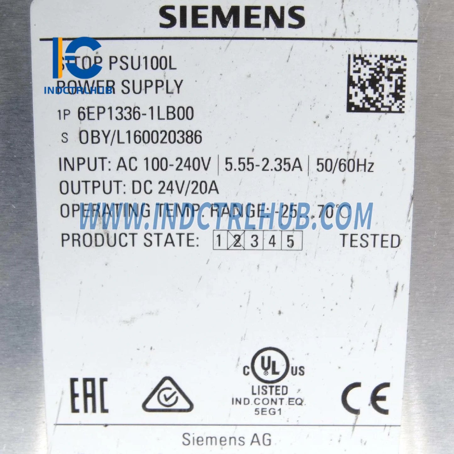 Siemens 6EP1336-1LB00 SITOP PSU100L 24V 20A Stabilized Power Supply