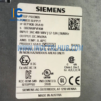 Siemens 6EP1436-2BA10 SITOP PSU300S 20 A stabilizovaný zdroj napájania