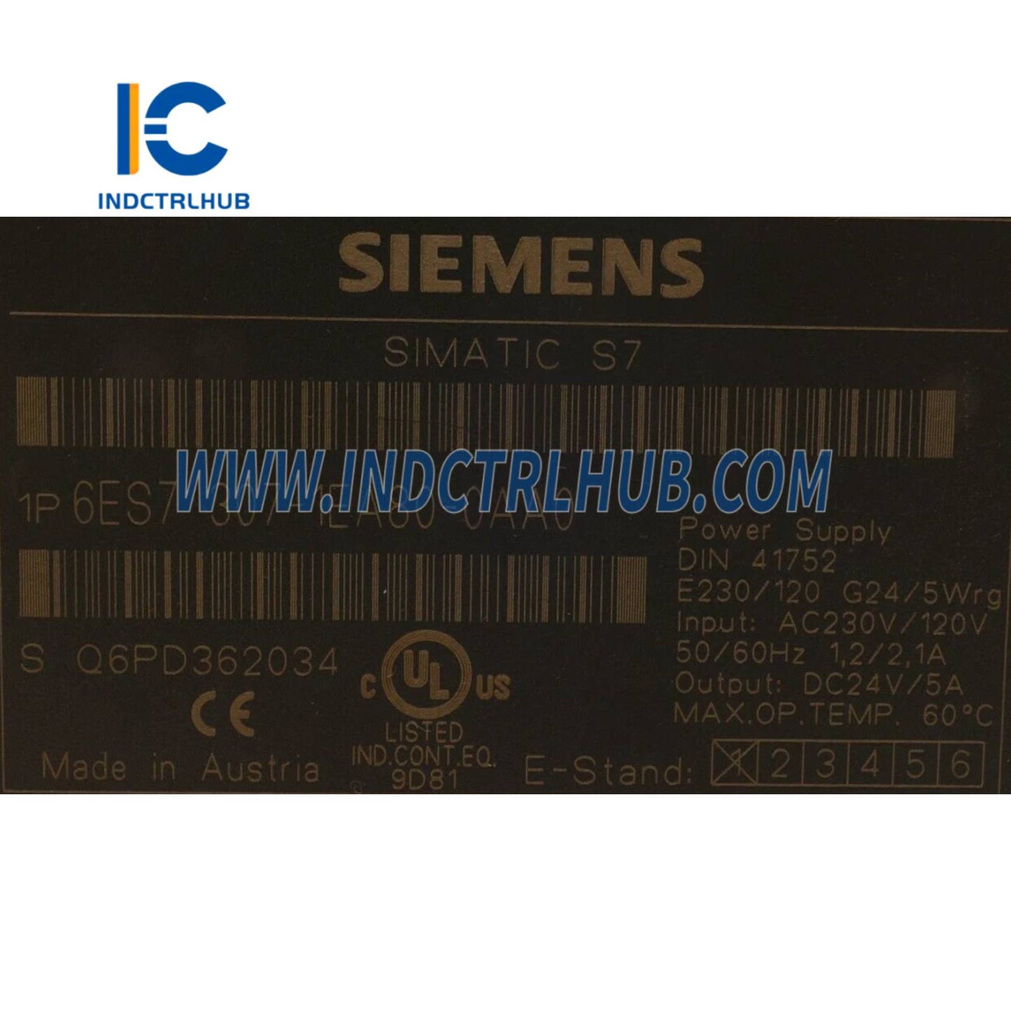 Siemens 6ES7307-1EA80-0AA0 SIMATIC S7-300 Regulated Power Supply PS307 – 5 A