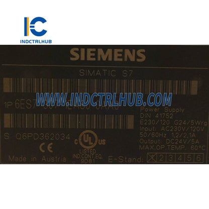 Siemens 6ES7307-1EA80-0AA0 SIMATIC S7-300 Regulated Power Supply PS307 – 5 A