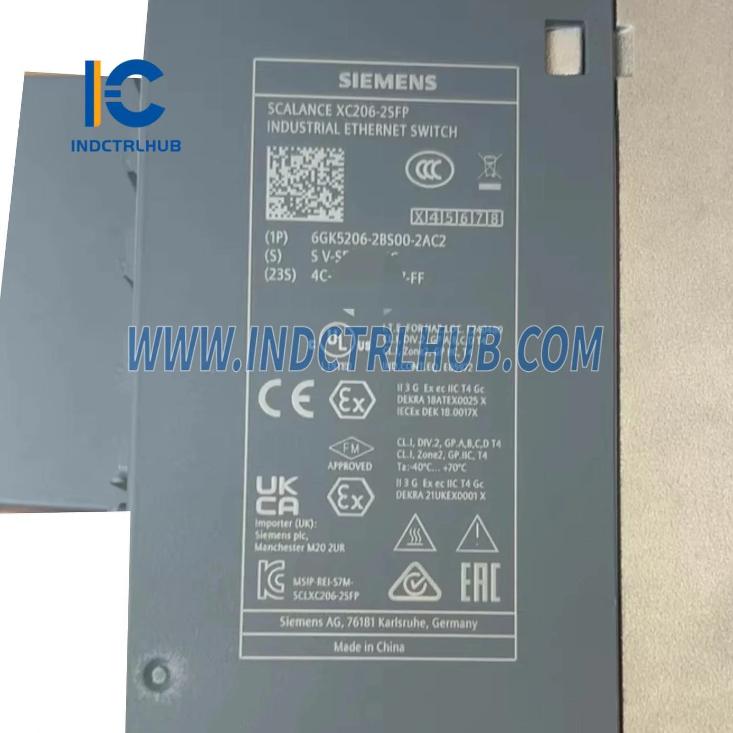 Authentic Nameplate and Serial Number for Siemens 6GK5206 2BS00 2AC2 Factory Original Label