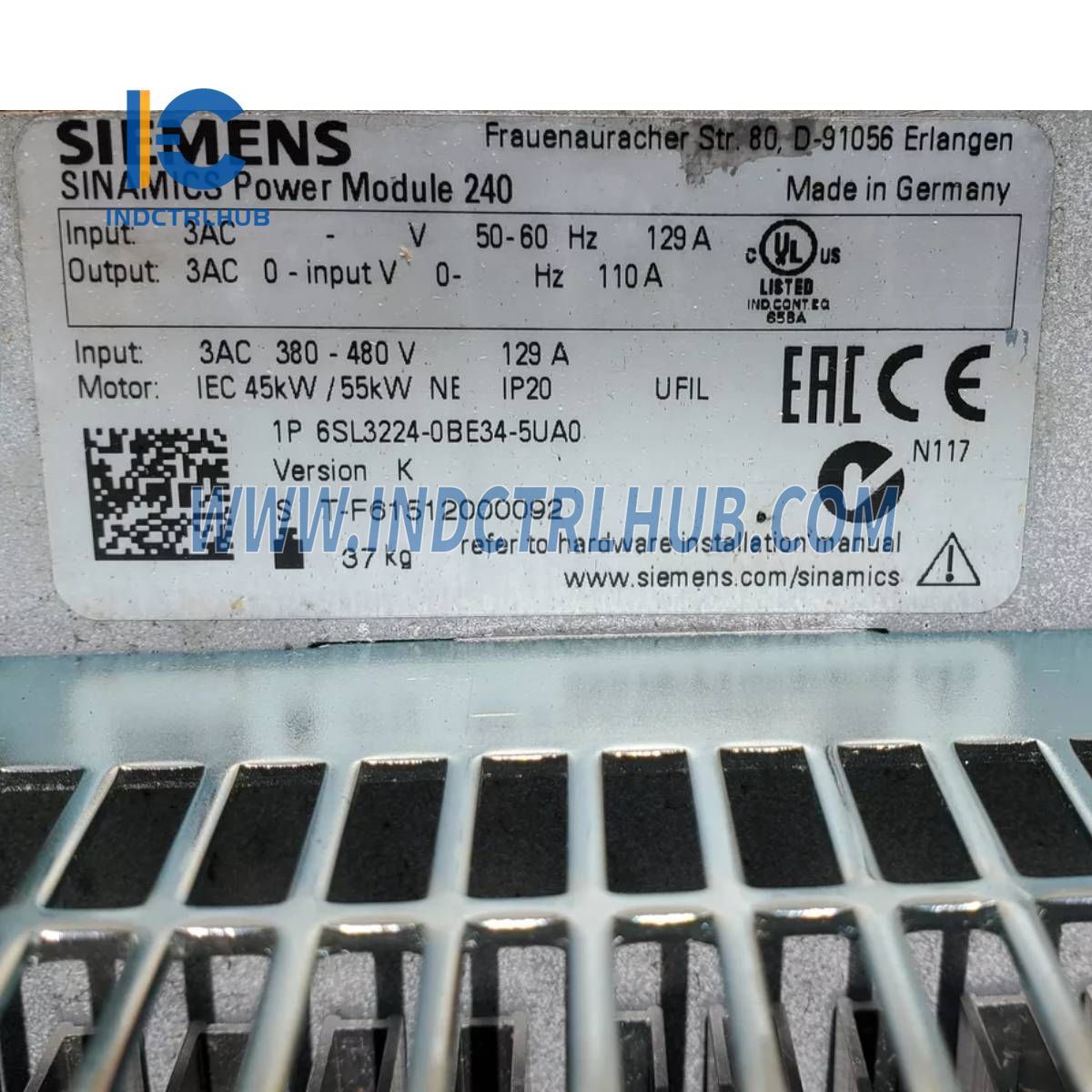 6SL3224-0BE34-5UA0 | Module d'alimentation SIEMENS