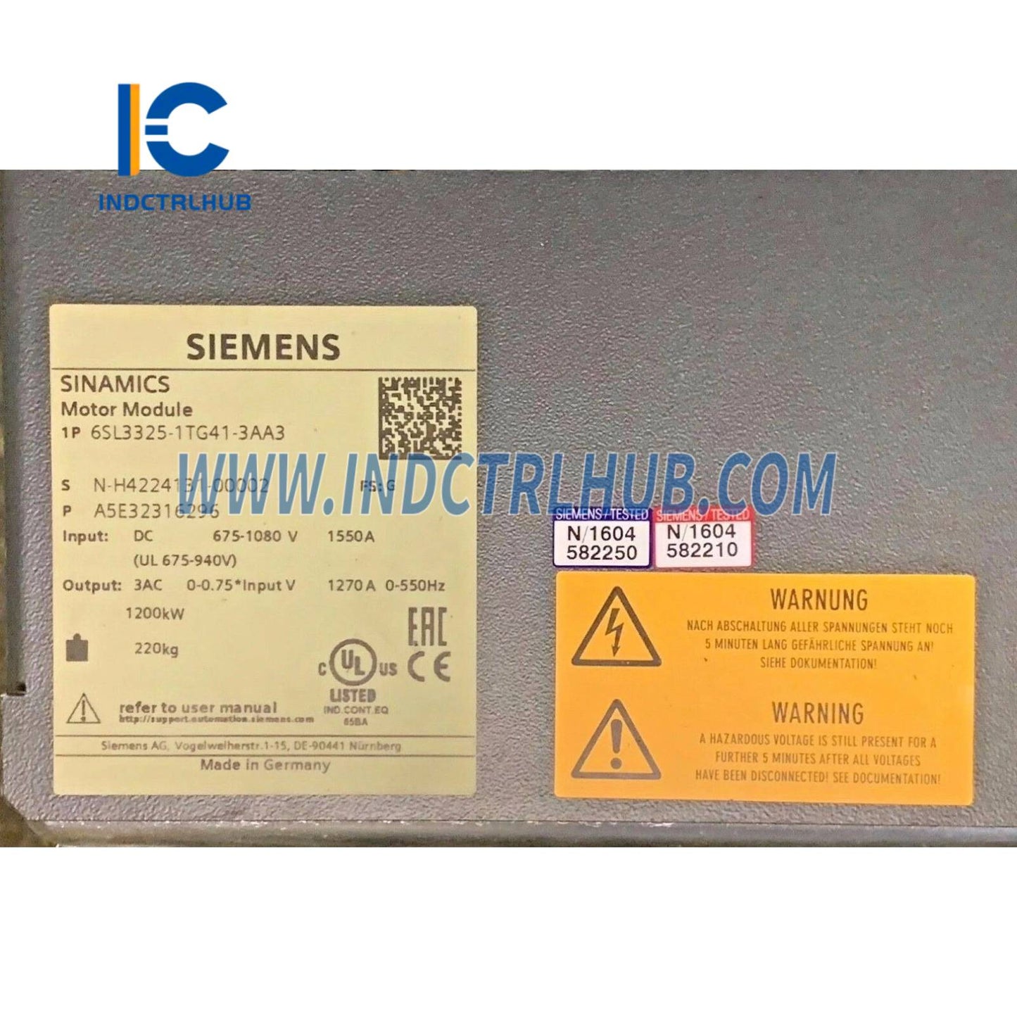 Siemens 6SL3325-1TG41-3AA3 Motor Module