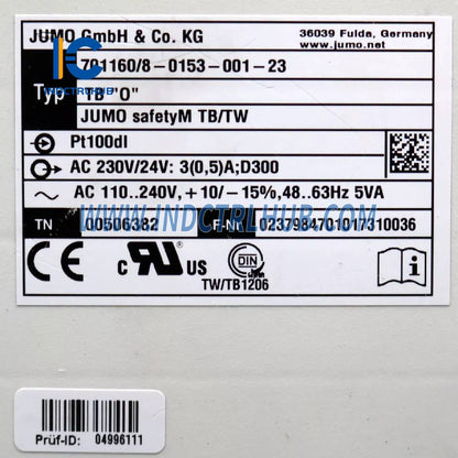 JUMO 701160/8-0153-001-23 Ограничитель температуры, Монитор температуры