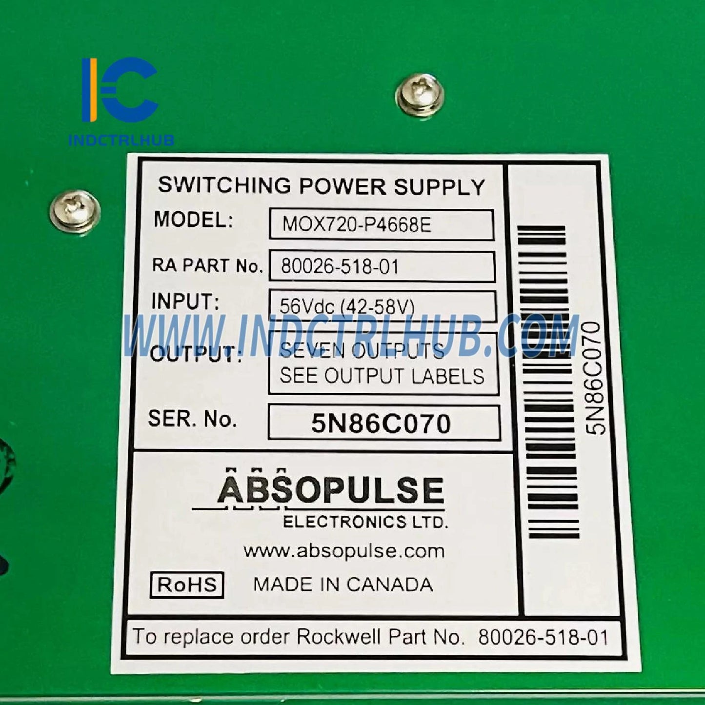 ALLEN BRADLEY 80026-518-01-R DC pārslēgšanas barošanas avots