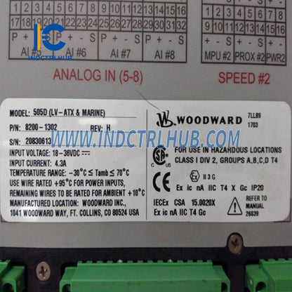 Woodward 8200-1302 Ethernet para DCS de planta y paneles RemoteView