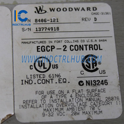 حزمة التحكم في مولد المحرك Woodward 8406-121 EGCP-2