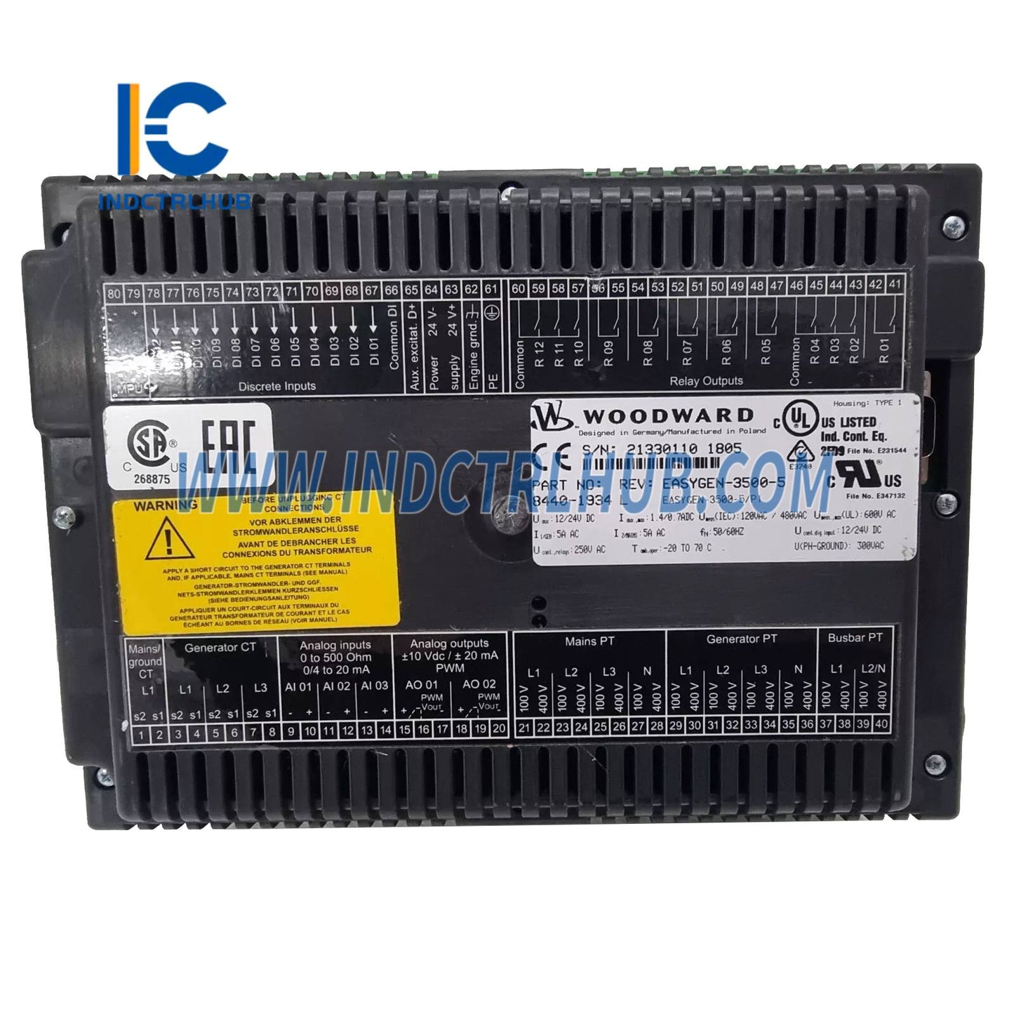 Controlador de grupo electrógeno Woodward 8440-1934 easYgen-3500-5