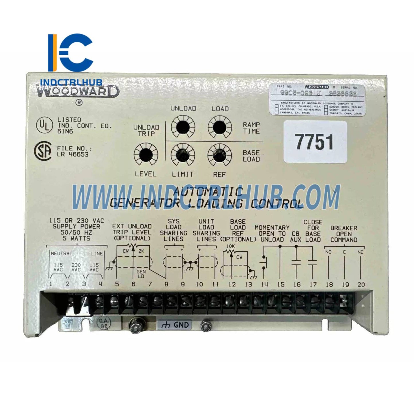 Woodward 9905-096 AGLC Automatic Generator Loading Control