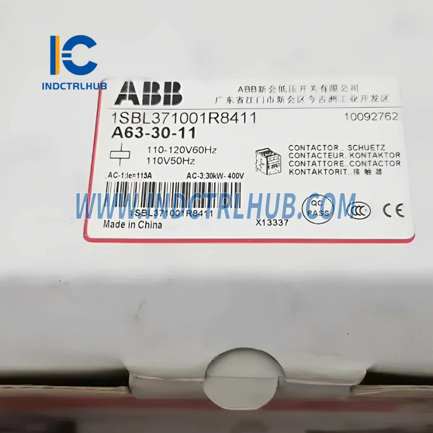 1SBL371001R8411 | ABB A63-30-11 110V 50Hz / 110-120V 60Hz Contactor