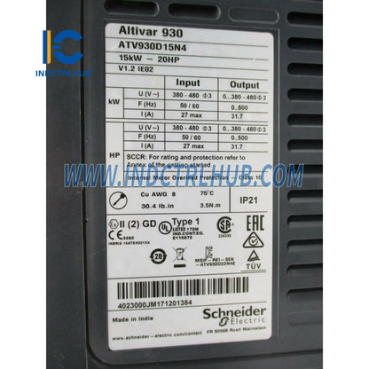 Schneider ATV930D15N4 Veranderlike Spoed Aandrywing
