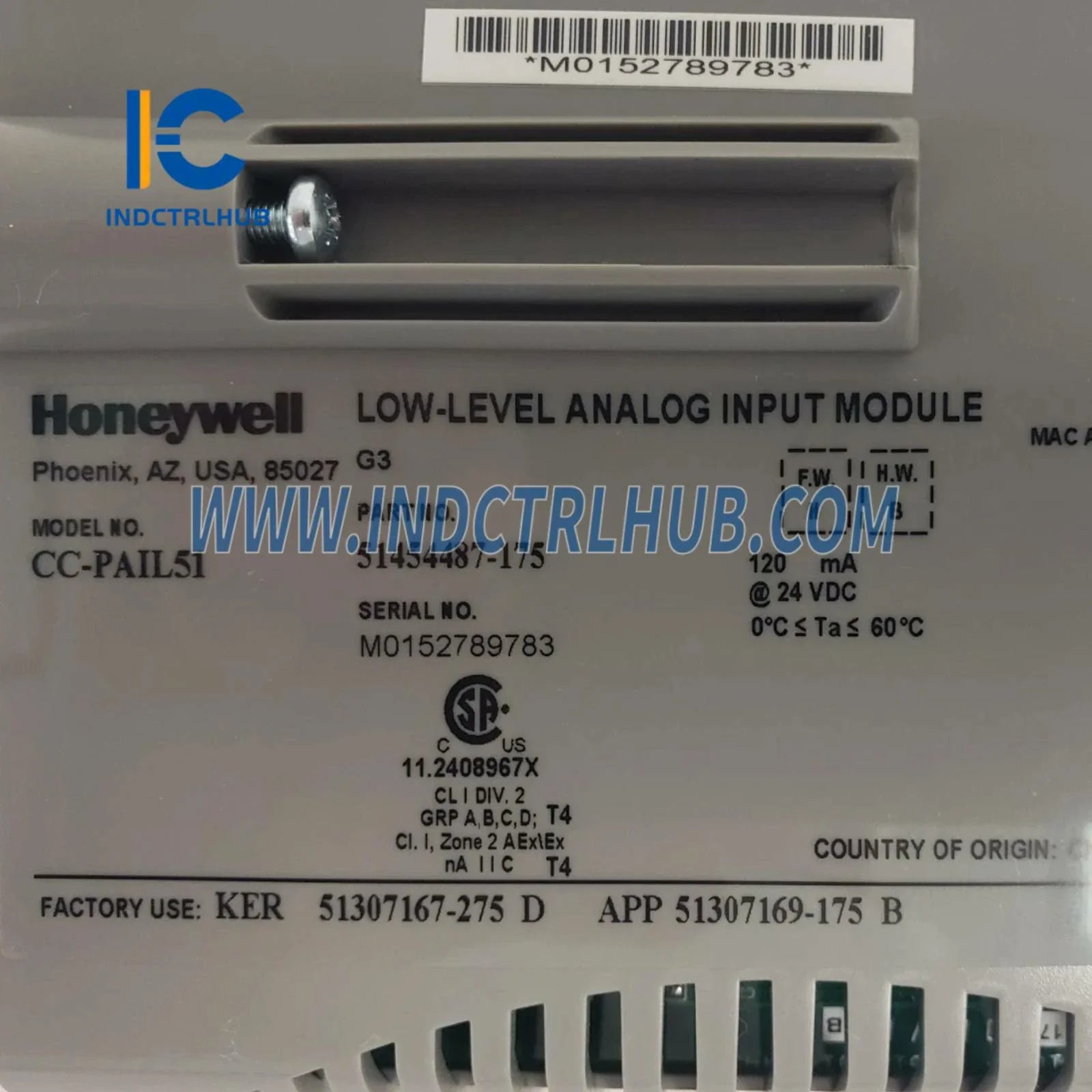 Technical View of Industrial Component Connector and details for CC-PAIL51