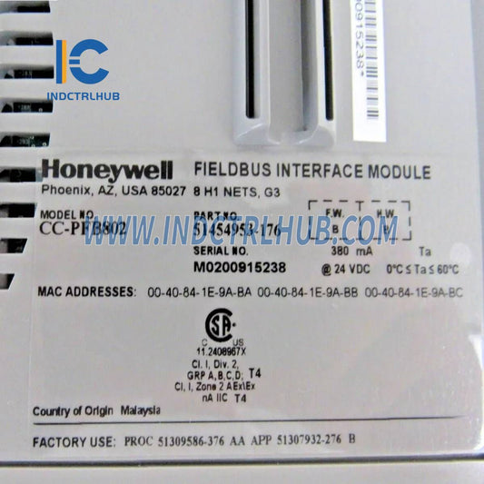 Honeywell CC-PFB802 Fieldbus Interface Modules