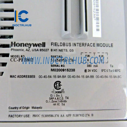 Honeywell CC-PFB802 Fieldbus interfejs moduli