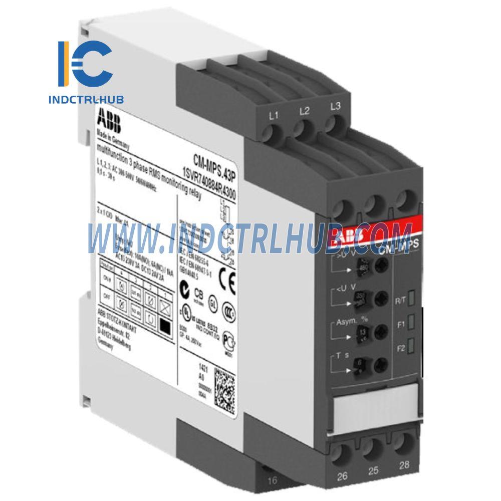 1SVR630884R4300 | ABB CM-MPS.43 Multifunctional Three-phase Monitoring Relay