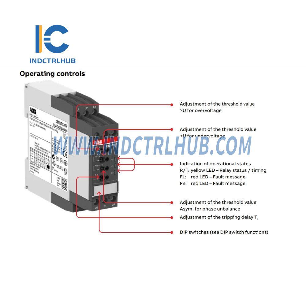 1SVR630884R4300 | ABB CM-MPS.43 Multifunctional Three-phase Monitoring Relay