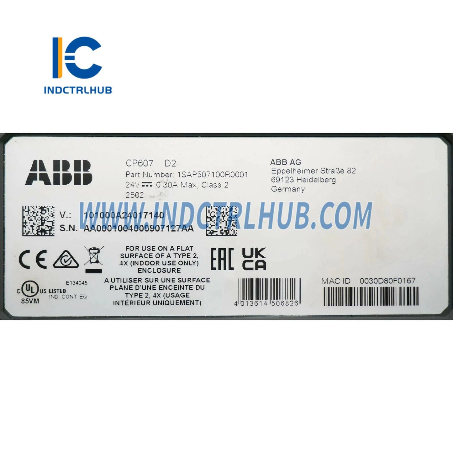 3ABD00038851 | לוח בקרה ABB CP607