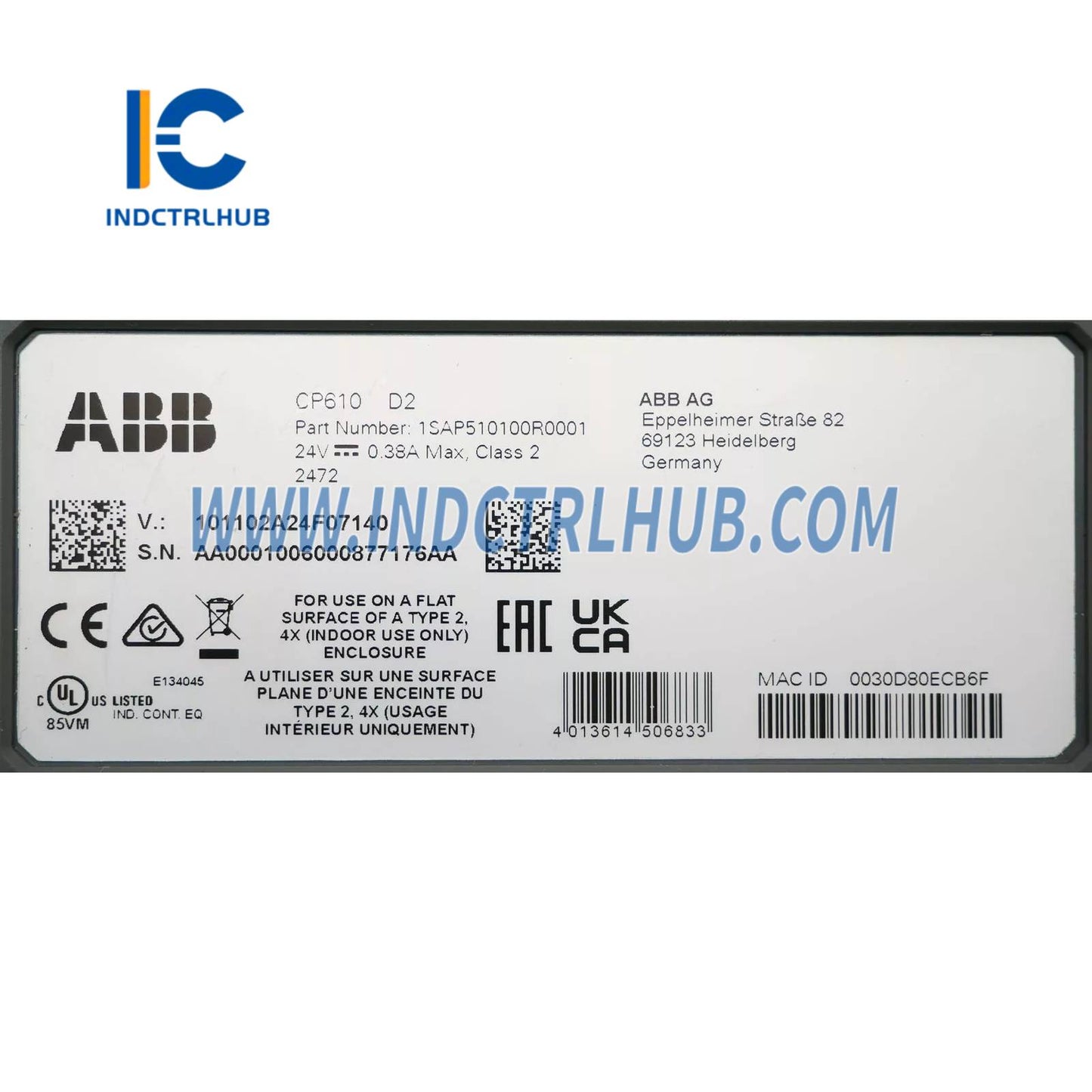 1SAP510100R0001 | ABB CP610 Панель управления. 10,1" TFT сенсорный экран
