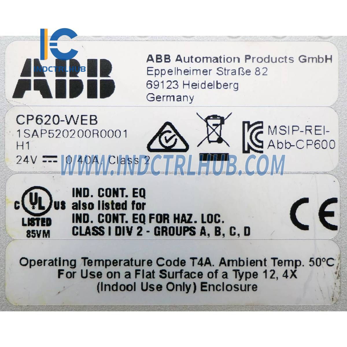 1SAP520200R0001 | Painel de Controle ABB CP620 4.3" microbr.f. V2.3 webserver