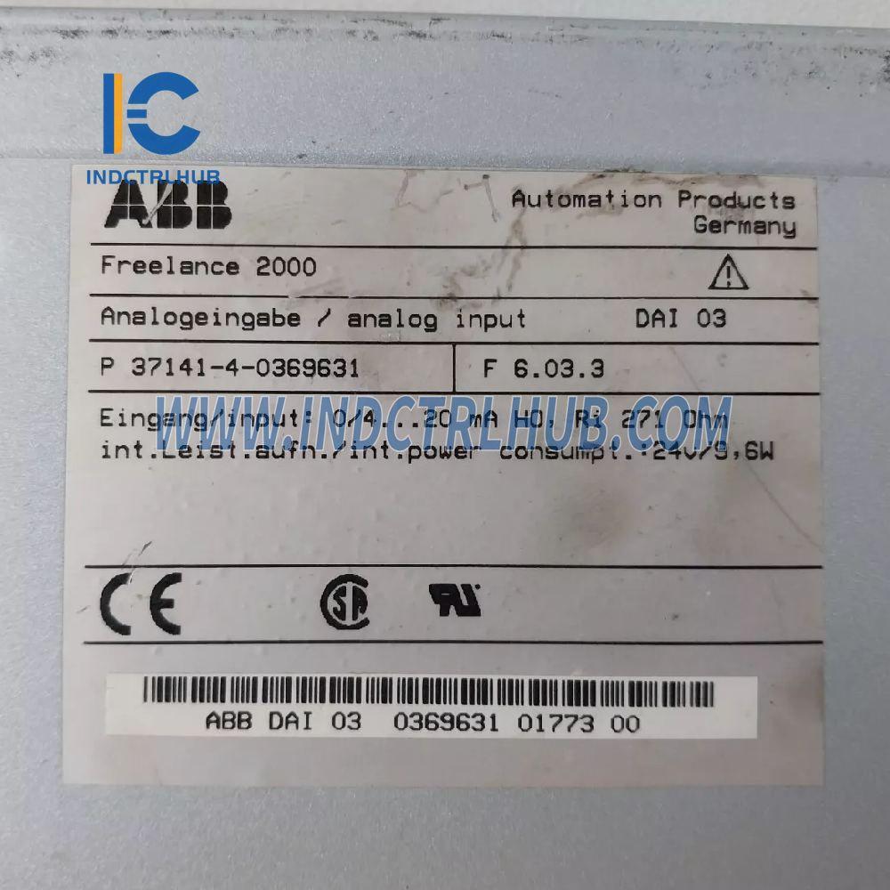 P37141-4-0369631 | Модуль аналогового ввода ABB DAI 03