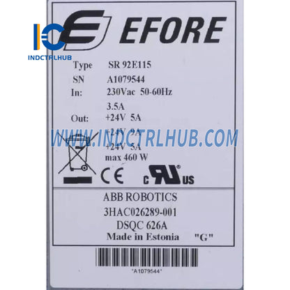 3HAC026289-001 | Alimentation ABB DSQC626A