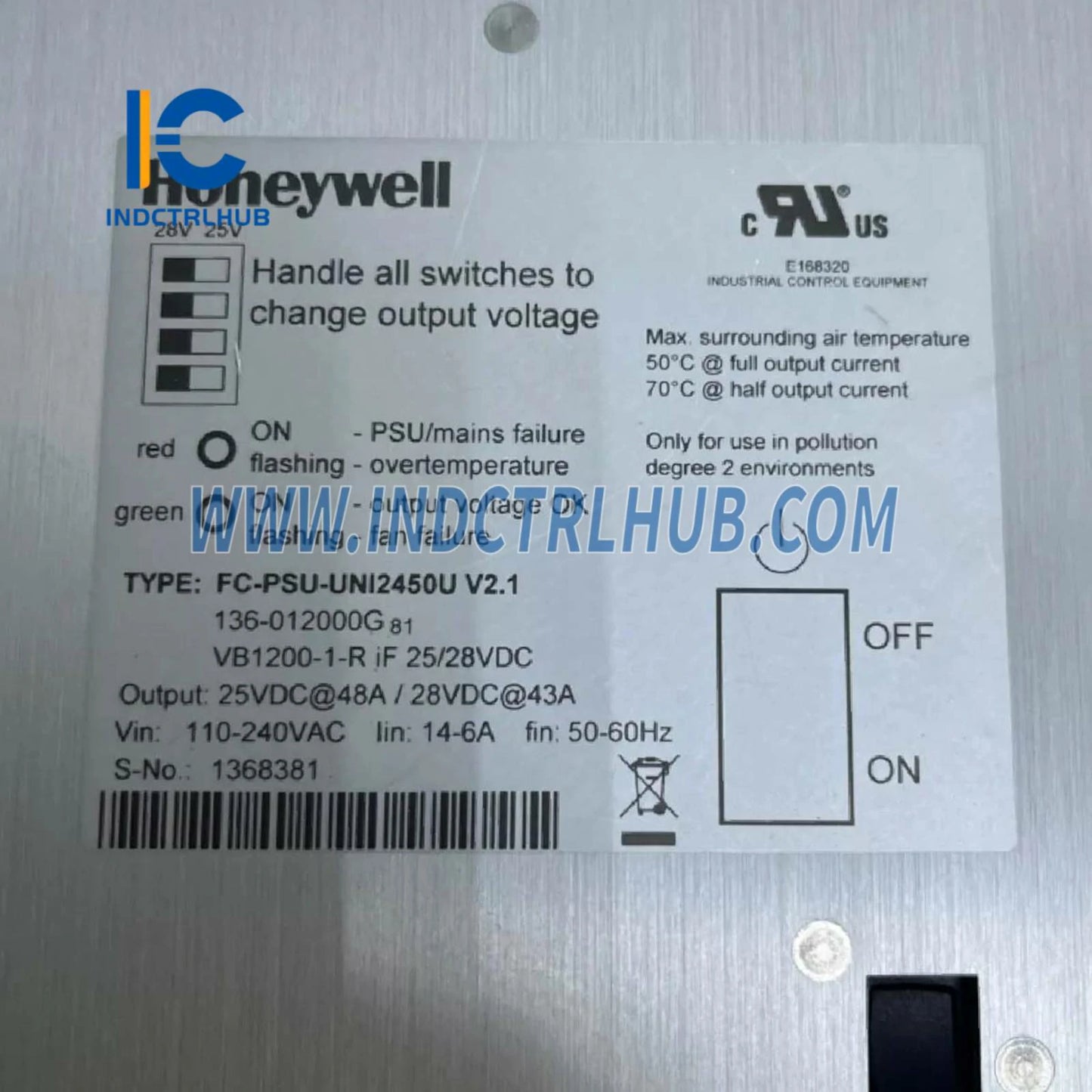 Honeywell FC-PSU-UNL2450U barošanas avots