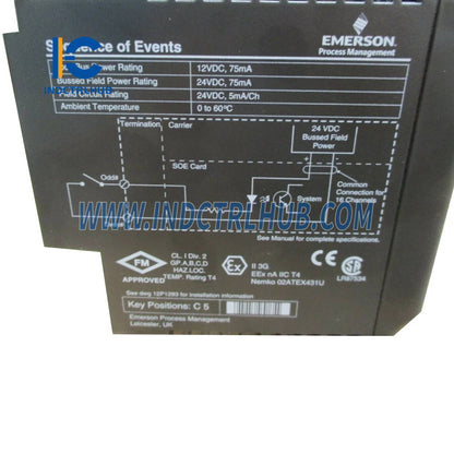 Emerson KJ3008X1-BA1 12P2293X052 SOE (Sequence of Events) Card