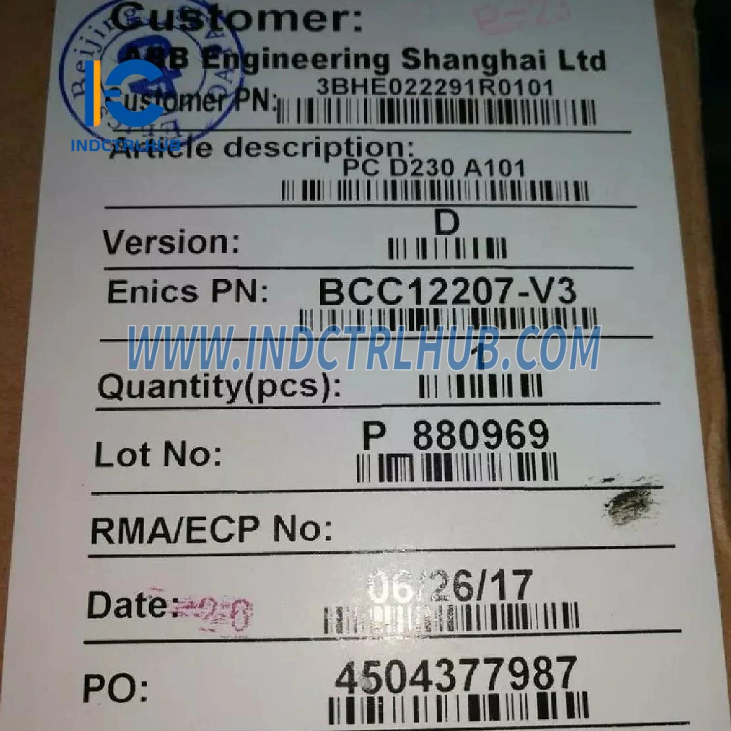 3BHE022291R0101 | ABB PC D230A PEC80-CCM