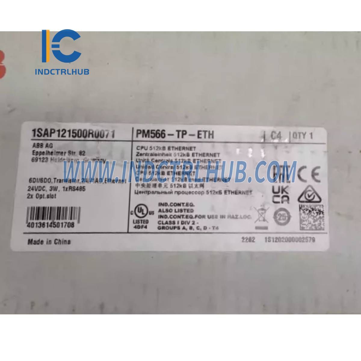 1SAP121500R0071 | ABB PM566-TP-ETH Programmable Logic Controller